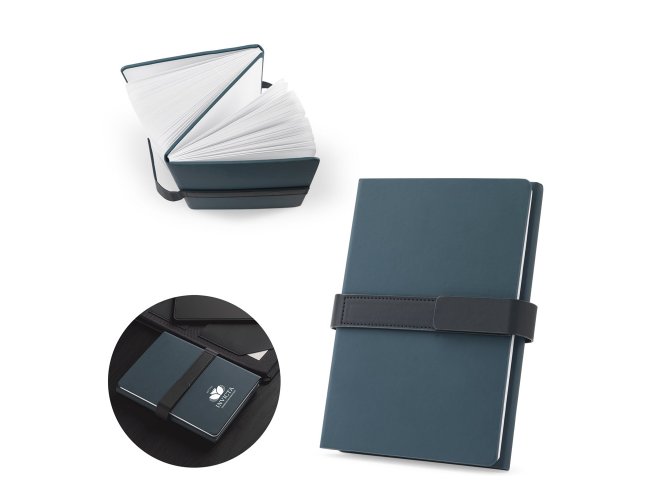 HILST. Caderno A5 com capa dura em 80% materiais reciclados (PU reciclado e polister reciclado) estruturado em duas par