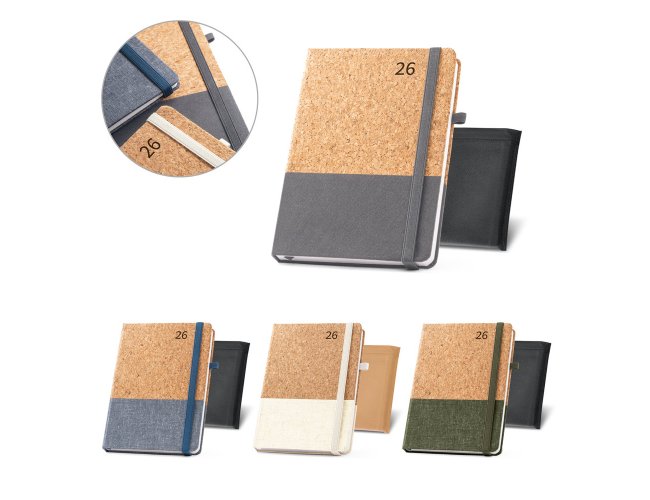QUENTAL A5. Agenda em cortiça e linho