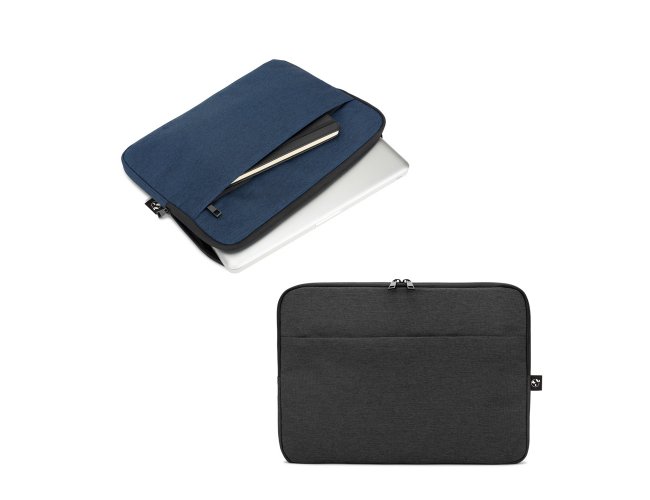 NEWCASTLE. Pasta para notebook 14" em poliéster reciclado 600D de alta densidade