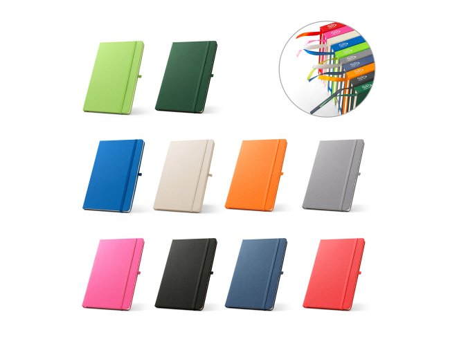 ANNE. Caderno A5 capa dura em polister 100% reciclado (100% rPET)