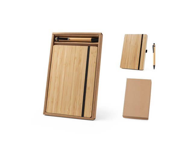GAIMAN. Conjunto de caderno A5 em bambu