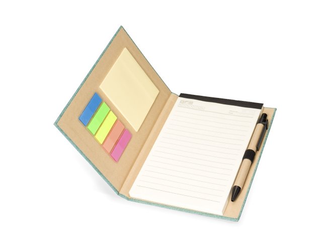 Bloco de Anotações com Autoadesivos e Caneta