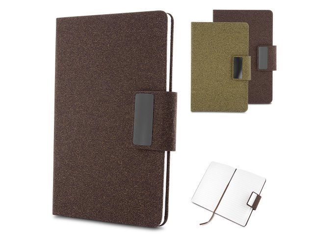 Caderno em PU e fibra de café ou chá