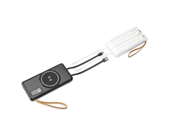 Power Bank 10.000mAh com Carregamento via Indução ou via Cabo