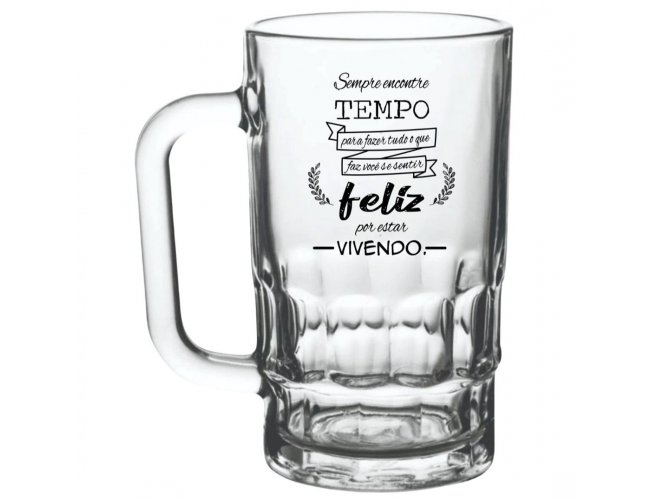 Caneca de Chopp de Vidro 350ml